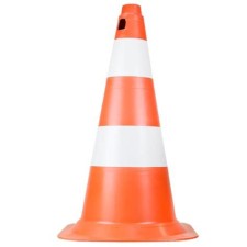 Cone de sinalização PVC rígido laranja e branco 50 cm