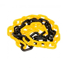 Corrente de sinalização plástica pvc preta e amarelo grande