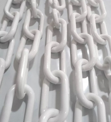 Corrente de sinalização plástica pvc branca grande