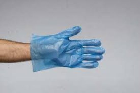 Luva golfrada azul descartável 9m pacote com 100 un prevemax