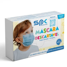 Máscara Infantil Descartável com 25 un branca spk